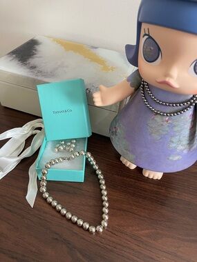 Tiffany & Co. Silver Bead Necklace with original box